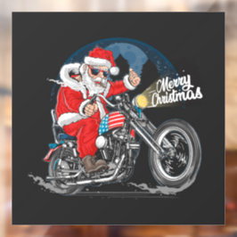 Frohe Weihnachts-Weihnachtsbiker-Fensterklammer Fensteraufkleber