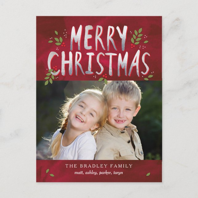 Frohe Weihnachts-Weihnachtsfotokarte Postkarte (Vorderseite)