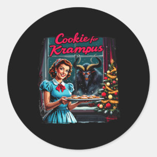 Frohe Weihnachts-Weihnachtskekse für Krampus Graph Runder Aufkleber