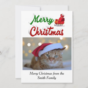 Frohe Weihnachts-Weihnachtsmann-Foto Feiertagskarte