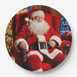 Frohe Weihnachts-Weihnachtsmann-Papierplatte Pappteller