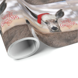 Frohe Weihnachts-Weihnachtsmannmütze Deer Geschenkpapier