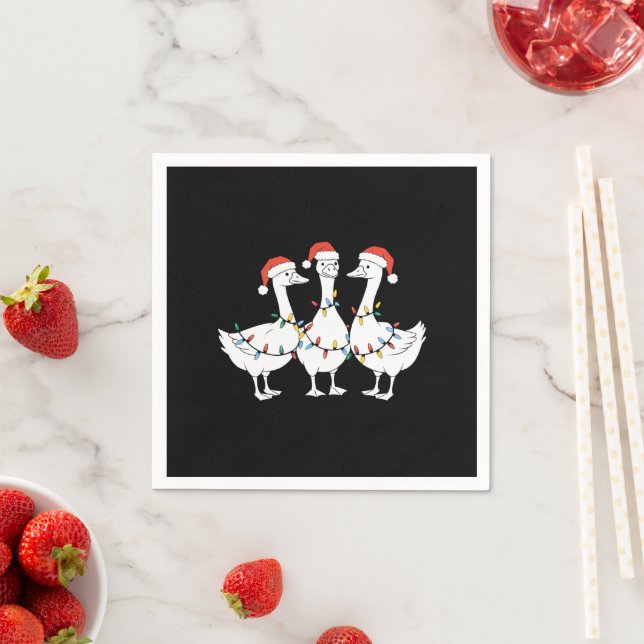 Frohe Weihnachts-Weihnachtsmannmütze Ducks Holiday Serviette (Beispiel)