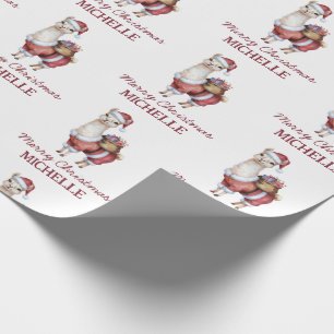 Frohe Weihnachts-Weihnachtsmannmütze Llama Rücksen Geschenkpapier