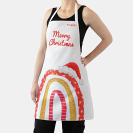 Frohe Weihnachts-Weihnachtsmannmütze Rainbow Perso Schürze