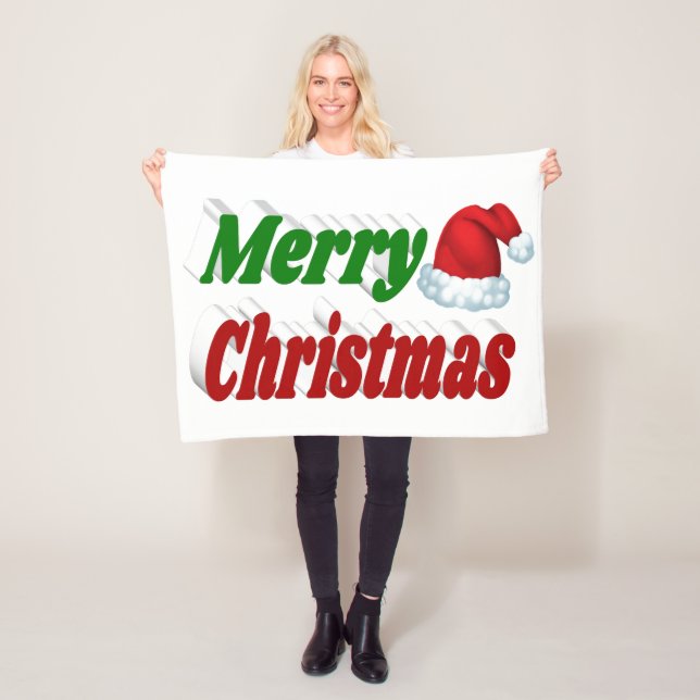 Frohe Weihnachts-Weihnachtsmannmütze rot-grüne Typ Fleecedecke (Beispiel)