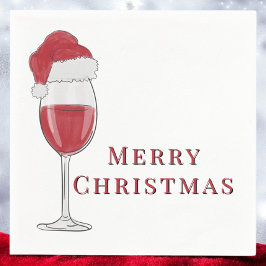 Frohe Weihnachts-Weihnachtsmannmütze Wein Glass Fe Serviette