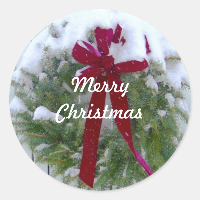 Frohe Weihnachts-Weihnachtssaison Umschlag Aufkleb Runder Aufkleber (Vorderseite)