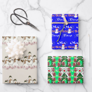Frohe Weihnachts Weihnachtswrapping Paper Sheets Geschenkpapier Set