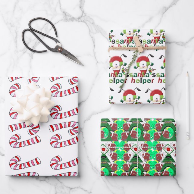 Frohe Weihnachts Weihnachtswrapping Paper Sheets Geschenkpapier Set (Vorderseite)