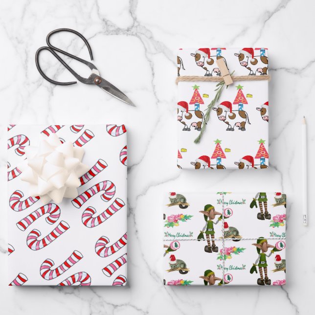 Frohe Weihnachts Weihnachtswrapping Paper Sheets Geschenkpapier Set (Vorderseite)