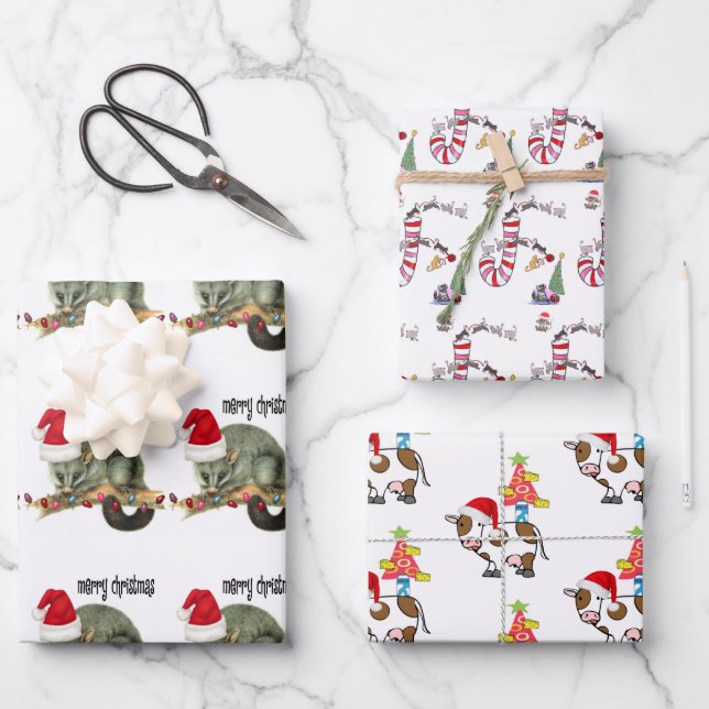Frohe Weihnachts Weihnachtswrapping Paper Sheets Geschenkpapier Set (Vorderseite)