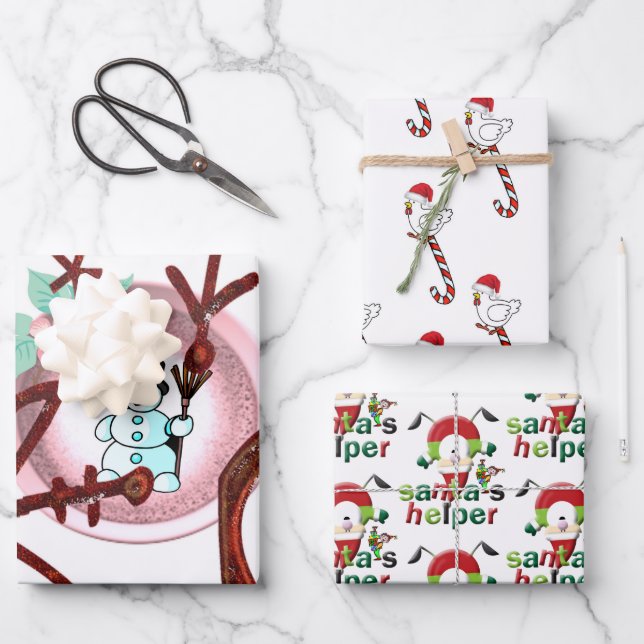 Frohe Weihnachts Weihnachtswrapping Paper Sheets Geschenkpapier Set (Vorderseite)