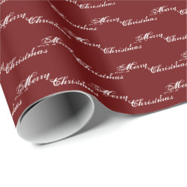 Frohe Weihnachts Weißburgund Wein-Maroon-Skript Geschenkpapier