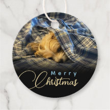 Frohe Weihnachts Welpe Foto Kariert Blanket