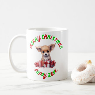 Frohe Weihnachts-Welpe-Liebe Kaffeetasse