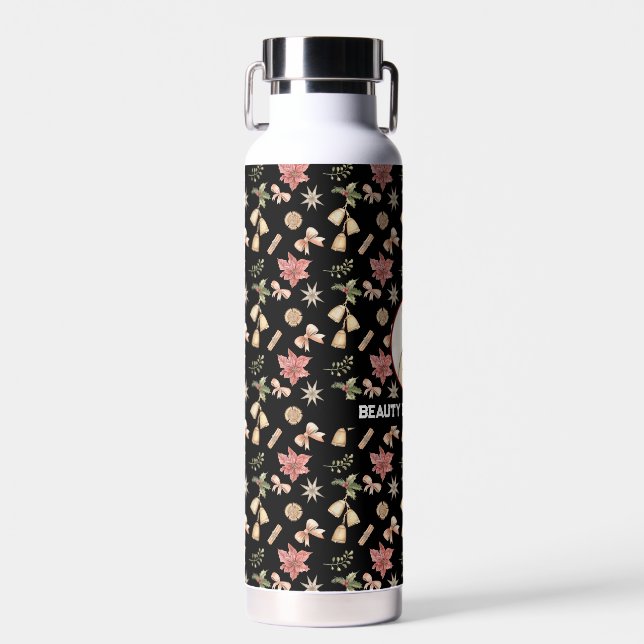 Frohe Weihnachts-Werbeaktion Schönheitssaloon Trinkflasche (Vorne)