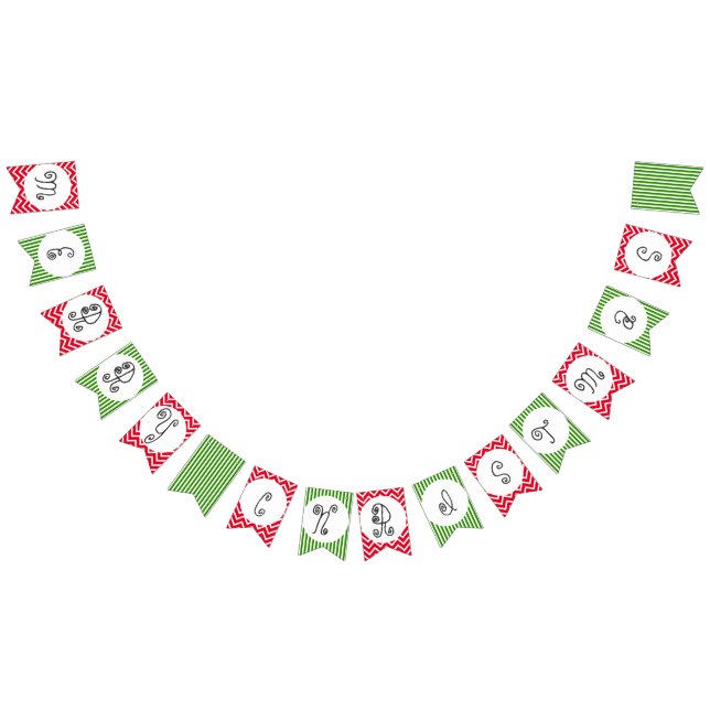 Frohe Weihnachts-Whimsiktypografie hübsch Wimpelkette (Alle)