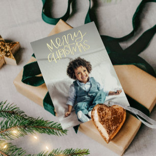 Frohe Weihnachts Whimsy Foto Gold Folien Feiertagskarte