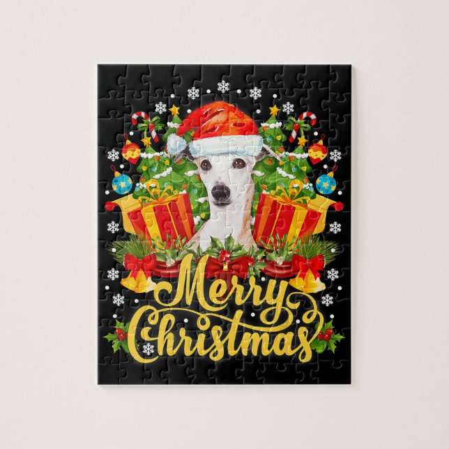 Frohe Weihnachts-Whippet-Mama Vater Xmas (Vertikal)