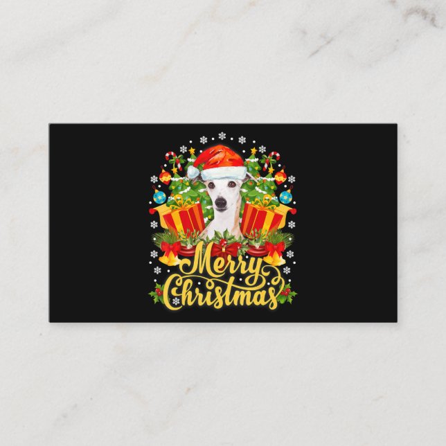 Frohe Weihnachts-Whippet-Mama Vater Xmas Begleitkarte (Vorderseite)