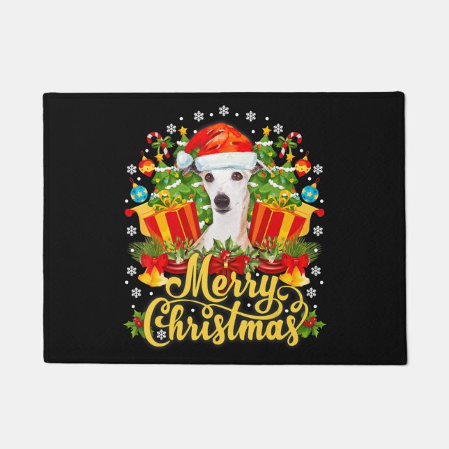Frohe Weihnachts-Whippet-Mama Vater Xmas Fußmatte (Vorderseite)