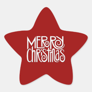 Frohe Weihnachts-White-Star-Sticker Stern-Aufkleber