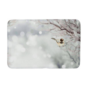 Frohe Weihnachts Winter Frost Bird Traditionell Badematte