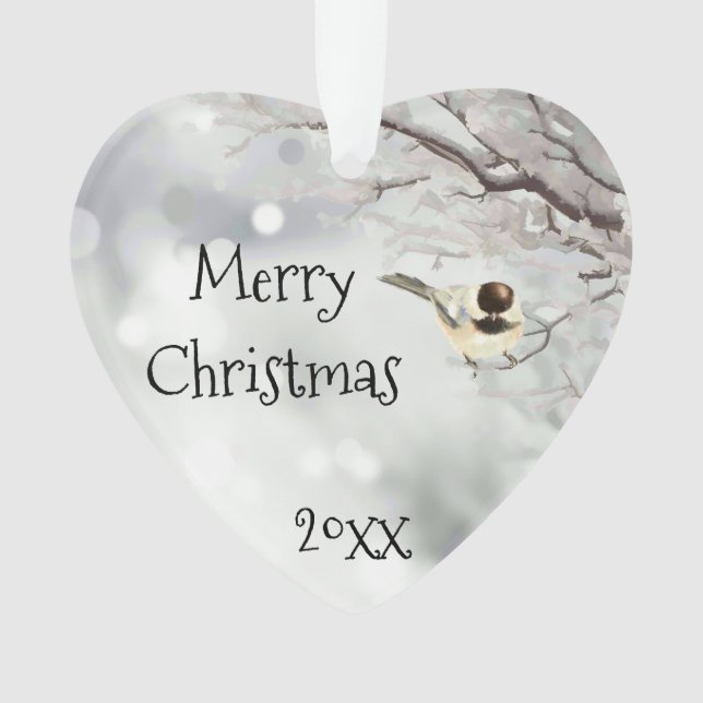 Frohe Weihnachts Winter Frost Bird Traditionell Ornament (Vorderseite)