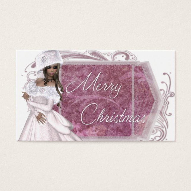 Frohe Weihnachts-Winter-Lady - Weihnachtsgeschenk- (Vorderseite)