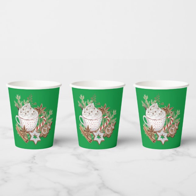 Frohe Weihnachts-Winter-Leckereien Papier Cup Pappbecher (Multi)