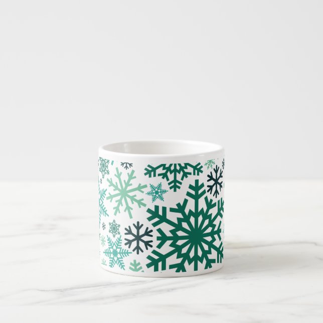 Frohe Weihnachts Winter Snowflake Muster Espressotasse (Vorderseite)
