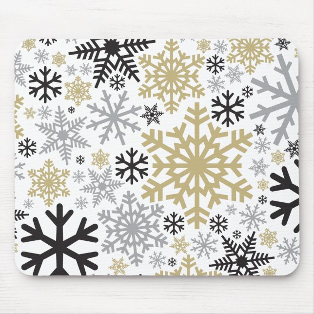 Frohe Weihnachts Winter Snowflake Muster Mousepad (Vorne)