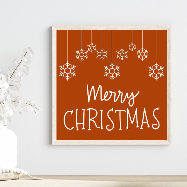Frohe Weihnachts Winter Snowflakes Typografie Poster (Von Creator hochgeladen)