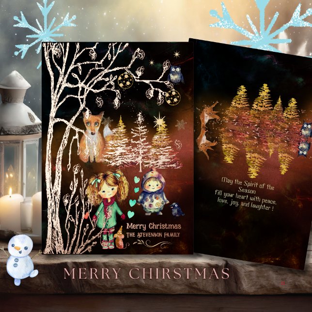 Frohe Weihnachts-Wintermagie Folien Feiertagskarte ( Merry Christmas Winter Magic Foil Holiday Card)