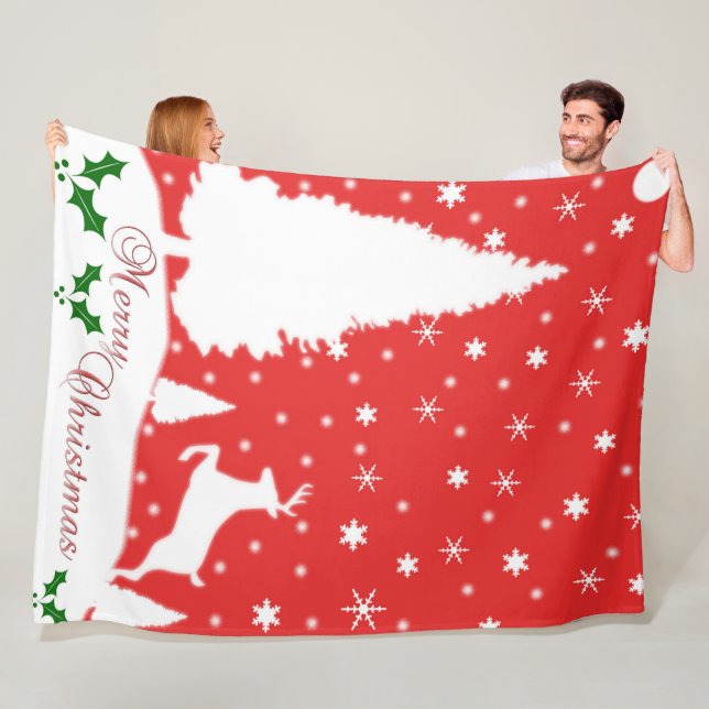 Frohe Weihnachts-Winterschneeflocken Fleecedecke (Beispiel)