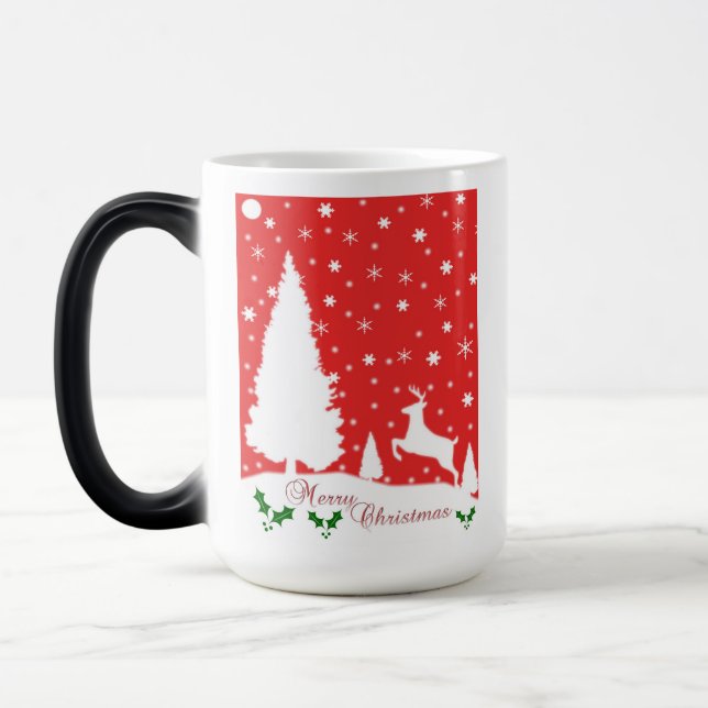 Frohe Weihnachts-Winterschneeflocken Verwandlungstasse (Links)