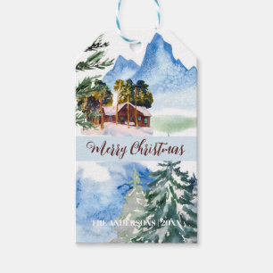 Frohe Weihnachts-Winterwaldferien Geschenkanhänger