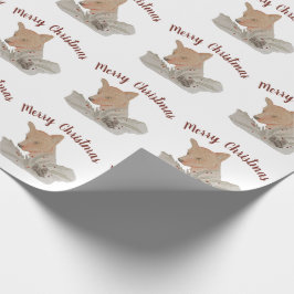 Frohe Weihnachts-Woodland-Fox Geschenkpapier