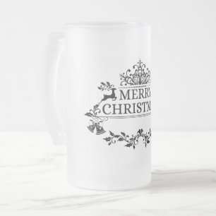 Frohe Weihnachts Word Art Mattiert Glass Biere Tas Mattglas Bierglas