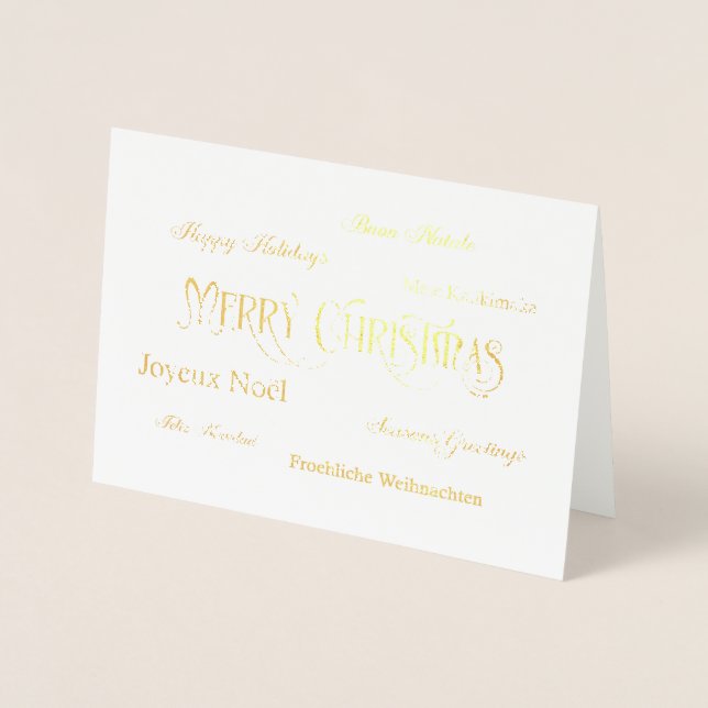 Frohe Weihnachts Word Cloud Foil Grußkarte Folienkarte (Vorderseite)