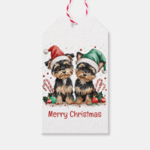 Frohe Weihnachts Yorkshire Terrier Dogs