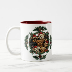 Frohe Weihnachts Yorkshire Terrier Dogs Zweifarbige Tasse