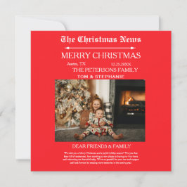 Frohe Weihnachts-Zeitungs-Foto Feiertagskarte