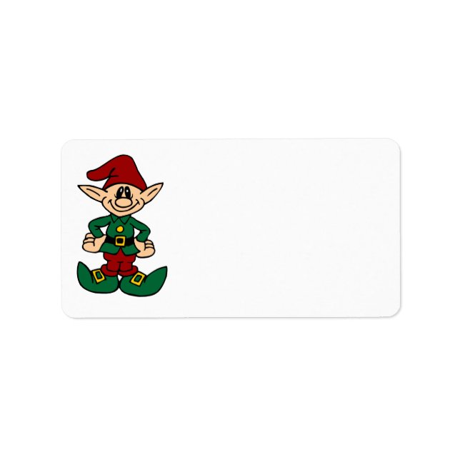 Frohe Weihnachtsadresse Labels Niedlich Elf Adressaufkleber (Vorne)