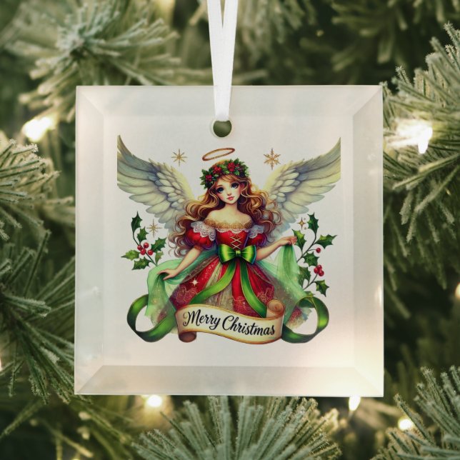 Frohe Weihnachtsangel Ornament Aus Glas (Insitu)