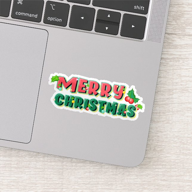 Frohe Weihnachtsaufkleber Aufkleber (Detail)