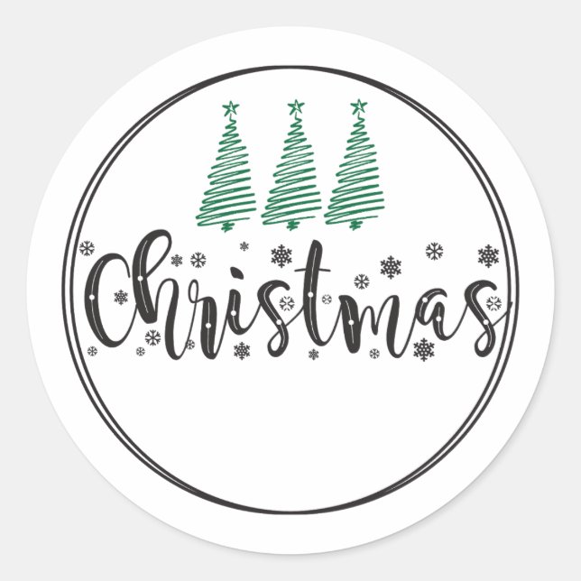 Frohe Weihnachtsaufkleber/Etikett Runder Aufkleber (Vorderseite)