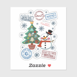 Frohe Weihnachtsaufkleber für den Winter Aufkleber