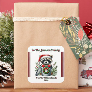 Frohe Weihnachtsaufkleber für festliche Geschenke Quadratischer Aufkleber